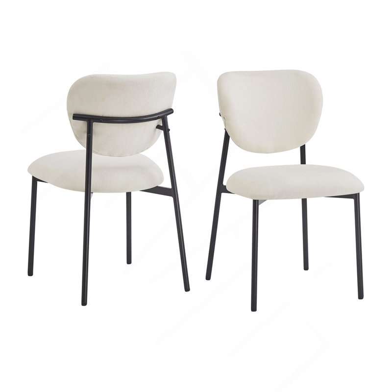 Chaises de salle à manger rembourrées avec pieds en métal (ensemble de 2)