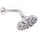 6" Round Thin 5-Function Adjustable Spray Shower Head with 10" Wall Mount Arm
