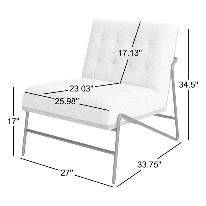 Romy Lounge Chair, Brown, White