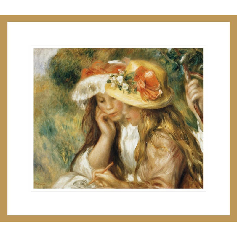 Deux filles, dessin de Pierre-Auguste Renoir, impression giclée encadrée, H 17,75 po x l 20,24 po