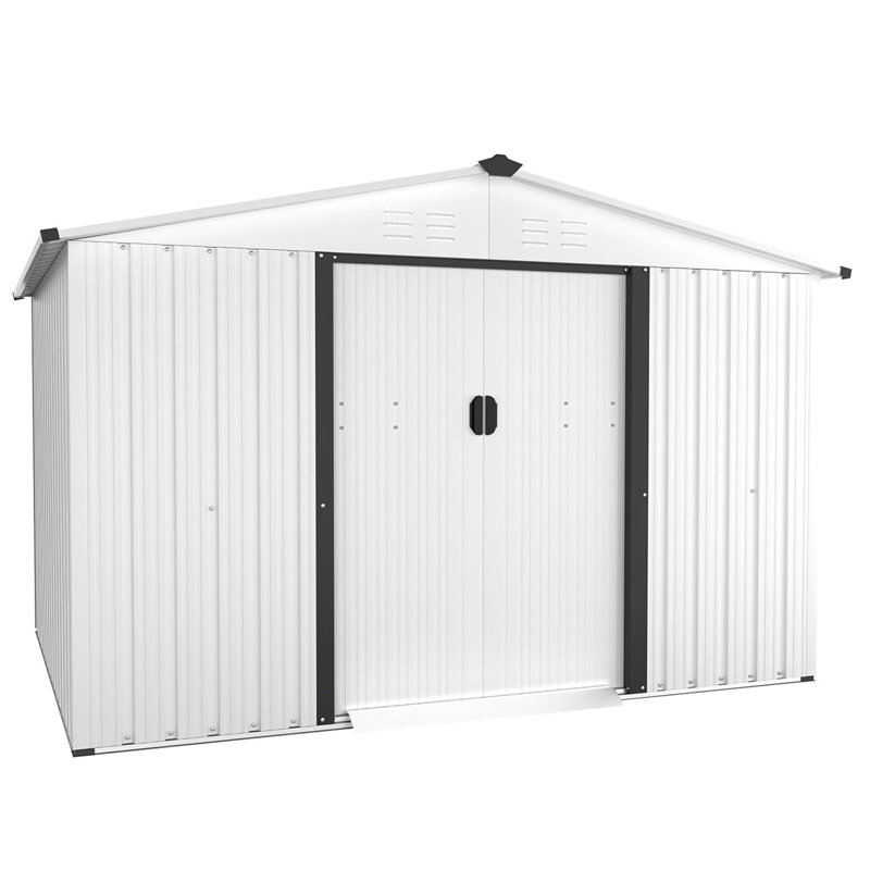 8 ft. W x 6 ft. D Metal Storage Shed, White