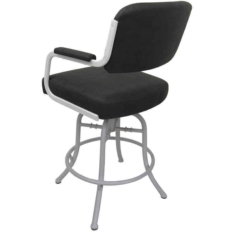 Tabouret de bar pivotant 30 po Jomiah, Blanc, Noir