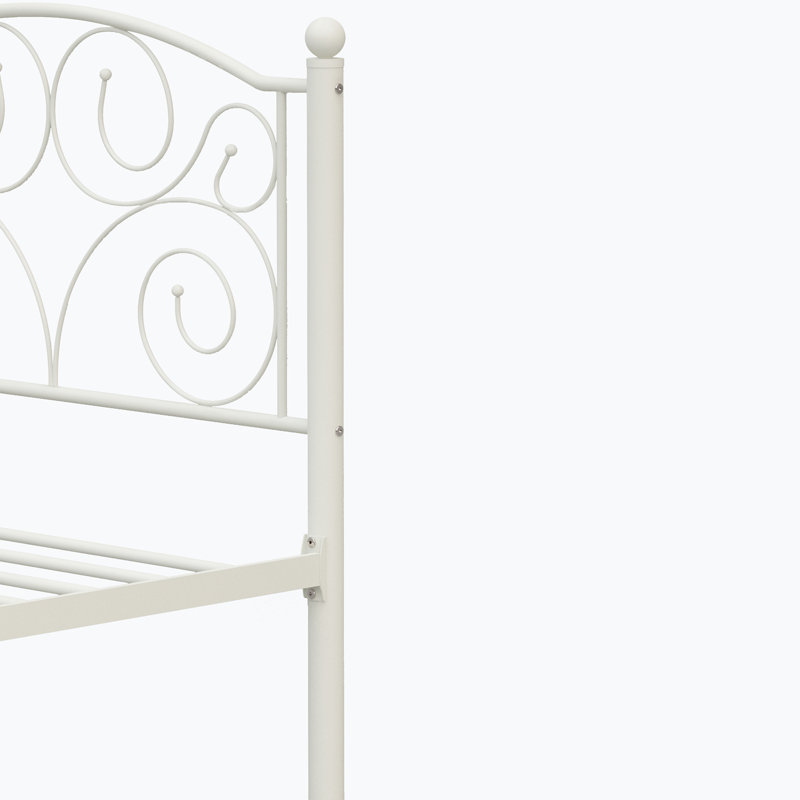 38.64'' Steel Bed Frame with Open Headboard, Twin