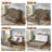 Farmhouse Queen Murphy Bed With Charging Station & Fold Mattress Included, Rustic Gray-882833506-882833505