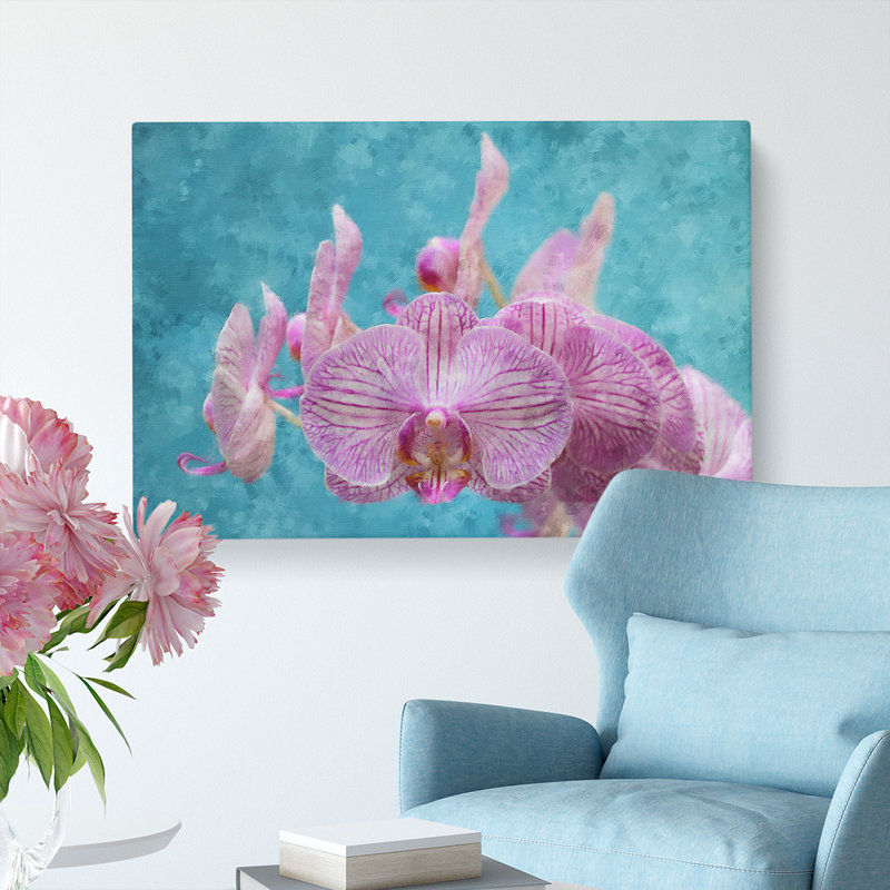 Lilac And Pink Orchids - Wrapped Canvas Painting, 35cm H x 50cm W x 3cm D