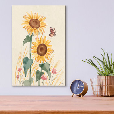  «Sunflower Season V3 Bright» par Janelle Penner, art mural en verre acrylique, 16 po x 24 po