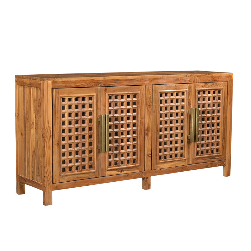 Josiane 4-door Carved Solid Wood Sideboard
