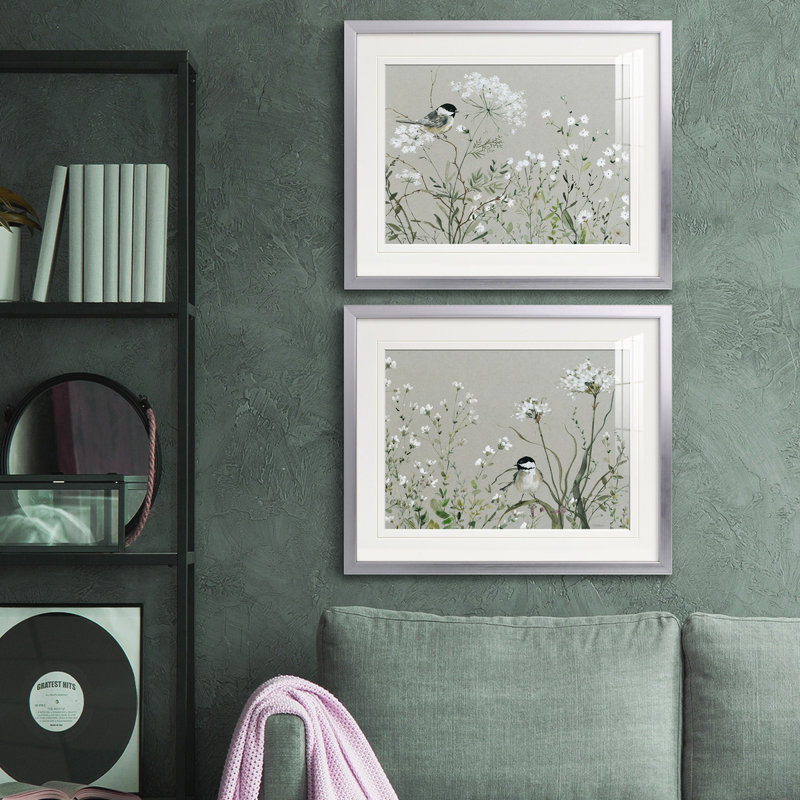 Reproduction de photo sur toile, Papier avec cadre argenté, Blanc mat