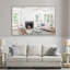 Miroir mural 72 po x 48 po en aluminium avec plateau amovible pour le vestiaire de la salle de bain, suspension horizontale verticale dans les tons jaune et corail-732337964-732337937