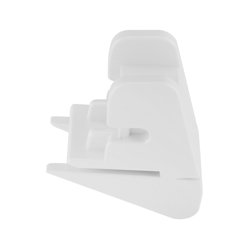 3AAC578ECE1A43FD97383BD6C3D2D68E Support inférieur, 1-1 / 16 po de hauteur, matériau plastique, finition blanche