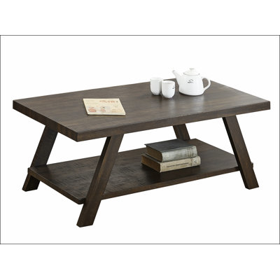 Athens Contemporary Two-Tone Wood Shelf Coffee Table