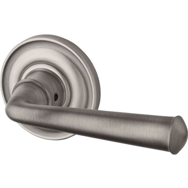 Federal Keyed Door Lever with Traditional Round Rose, Polished Nickel, Keyed Different