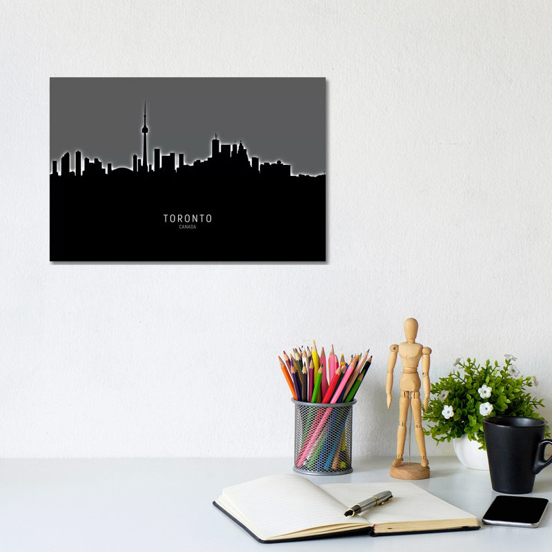 Toronto Canada Skyline by Michael Tompsett - Wrapped Canvas Print, 20.32cm H x 30.48cm W x 1.91cm D