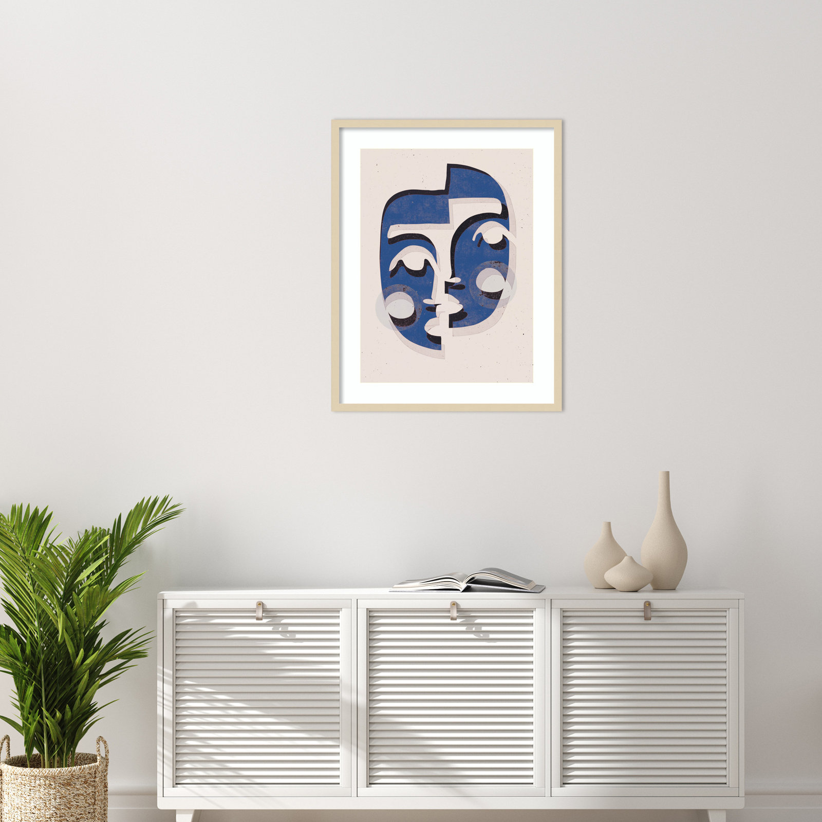 The Blue Mask by Treechild, Brown, 33" H x 26" W