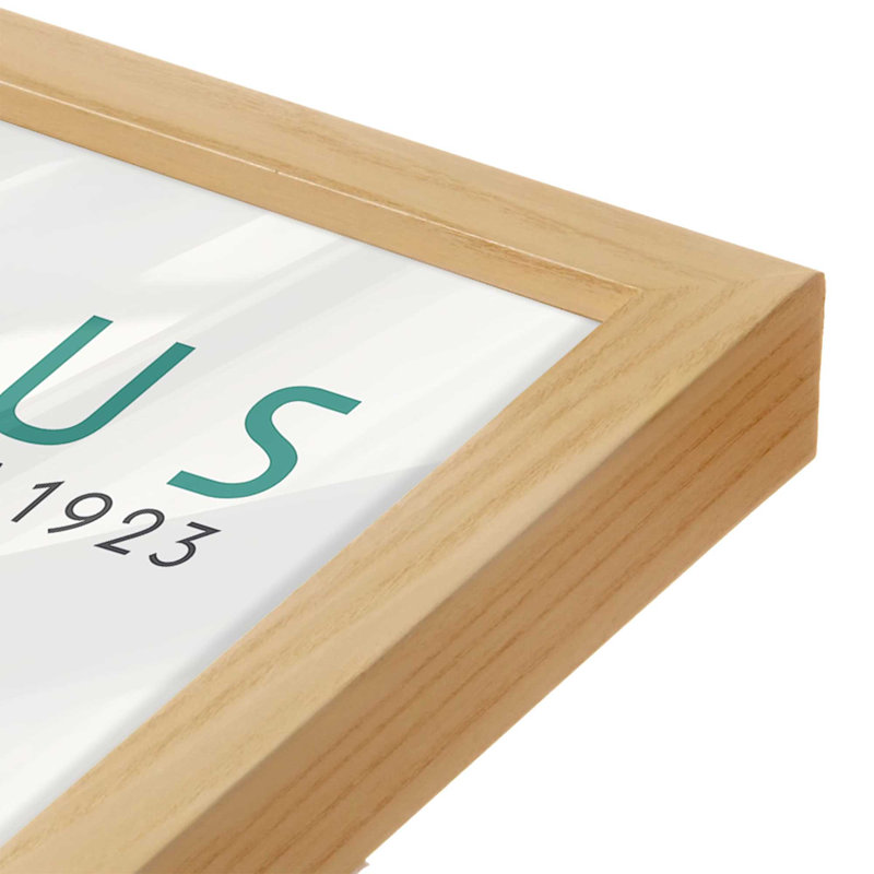 «Green Bauhaus», ensemble de 3 impressions, 24" x 18", Framed Print, American Maple