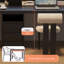 Bureau rectangulaire en bois massif noir-1340495864
