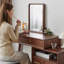 Coiffeuse avec miroir, 6 tiroirs, 1 chaise