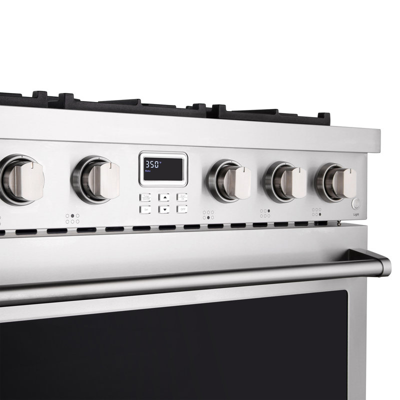36" Stainless Steel Freestanding Gas Range with Convection Oven