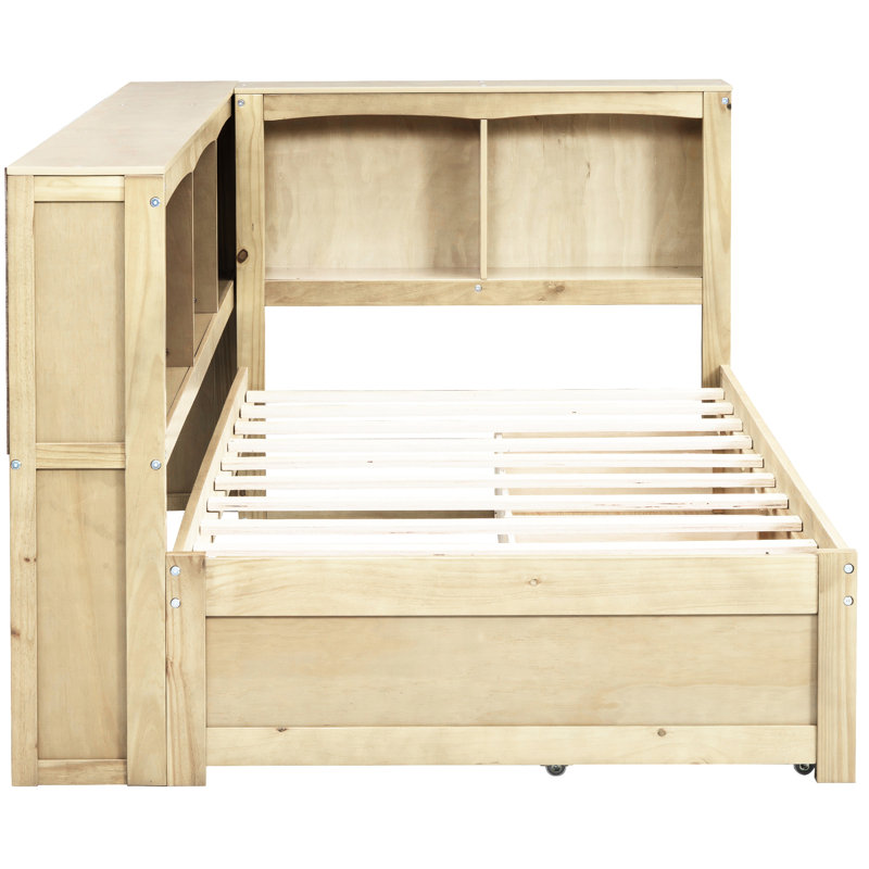 Lit de jour simple en bois avec tiroirs de rangement, ports et choix polyvalents - Armoires, Bois