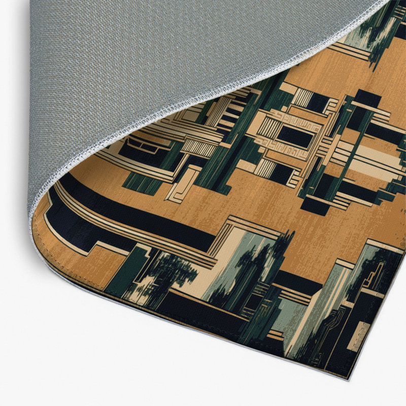 ArtDeco Brown Indoor and Outdoor Area Rug, Rectangle 8' x 10'