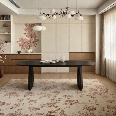 Solid wood oval practical dining table