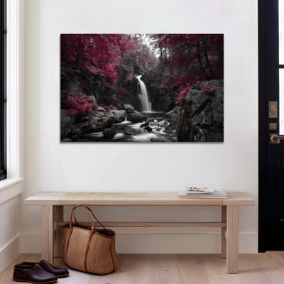 Nature Waterfall Wall Art, Large Landscape Wall Art for Living Room, Waterfall Pictures for Wall Landscape Painting, Nature Pictures Wall Decor for Bedroom Office, Waterfall Canvas Wall Art Painting Ready to Hang 28" × 40"