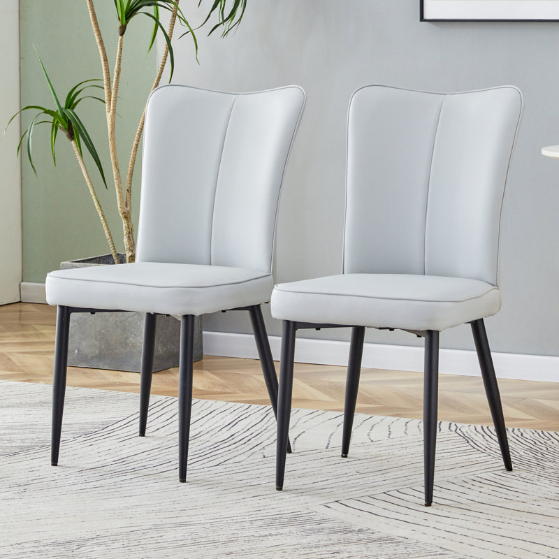 Chaises de salle à manger, chaises de bureau, Argent argent, Noir, 2