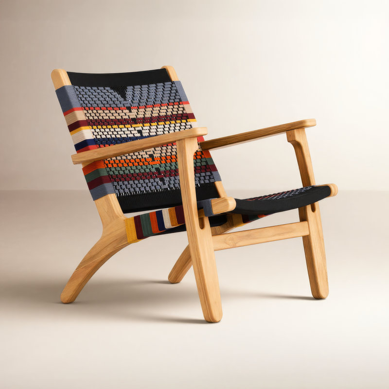 Masaya Armchair, Teak San Geronimo Pattern, Natural