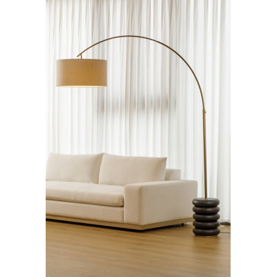 Lampe sur pied avec abat-jour tambour surdimensionné Mirela