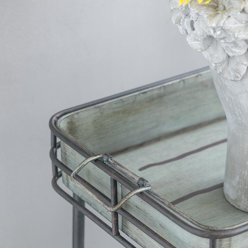32X15x31" Maggie Galvanized Tray Table Accent Table