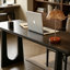 Bureau d'écriture rectangulaire en bois massif noir