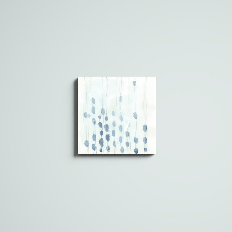 Indigo Thread II, peinture sur toile tendue, H 20 po x l 20 po