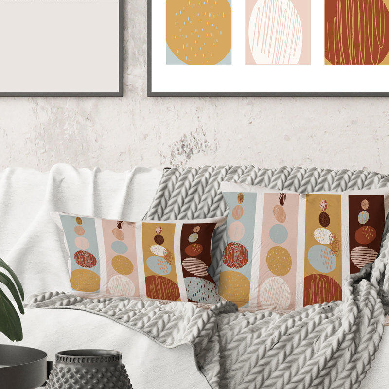 Housse et insert de coussin rectangulaire en forme de galets