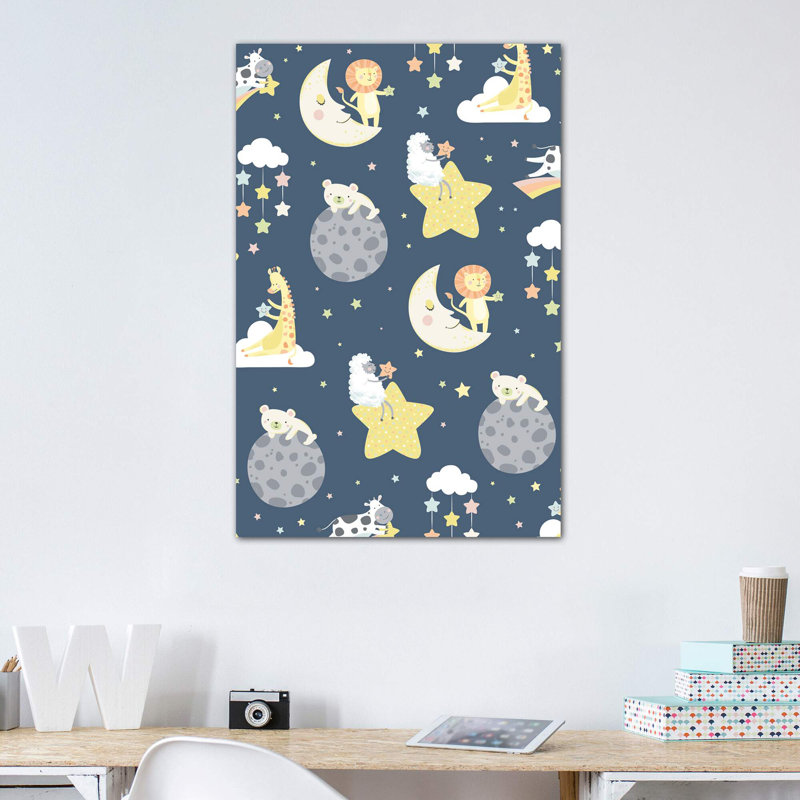 «Baby's Adventure VI» par Arrolynn Weiderhold - impression d'art graphique, H 48 po x l 32 po x P 1,5 po, Toile tendue