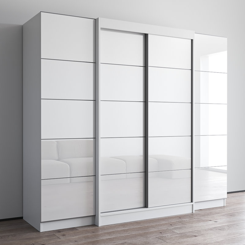 Armoire Bucur, H 79 po x l 91 po x P 26 po, Blanc