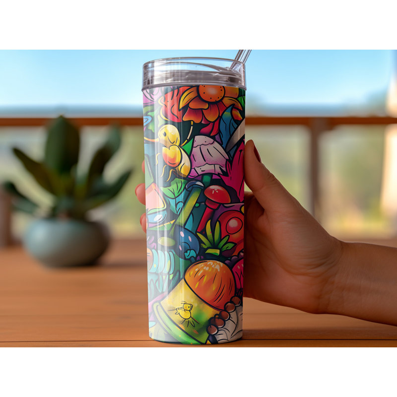 Choose Handmade Tumblers 591ml Vacuum Insulated Stainless Steel (18/8) Travel Tumbler with Straw