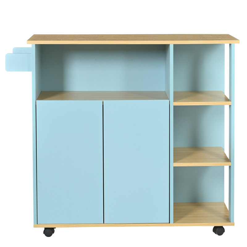 Alexandor Wood Kitchen Cart, Light Blue