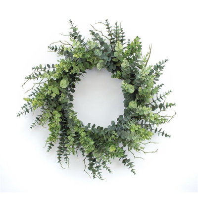 Faux Eucalyptus Plastic 29'' Wreath