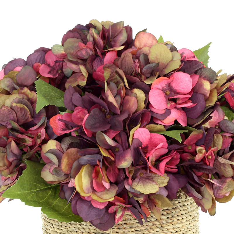 Fall Hydrangea Floral Arrangement, Burgundy/Red