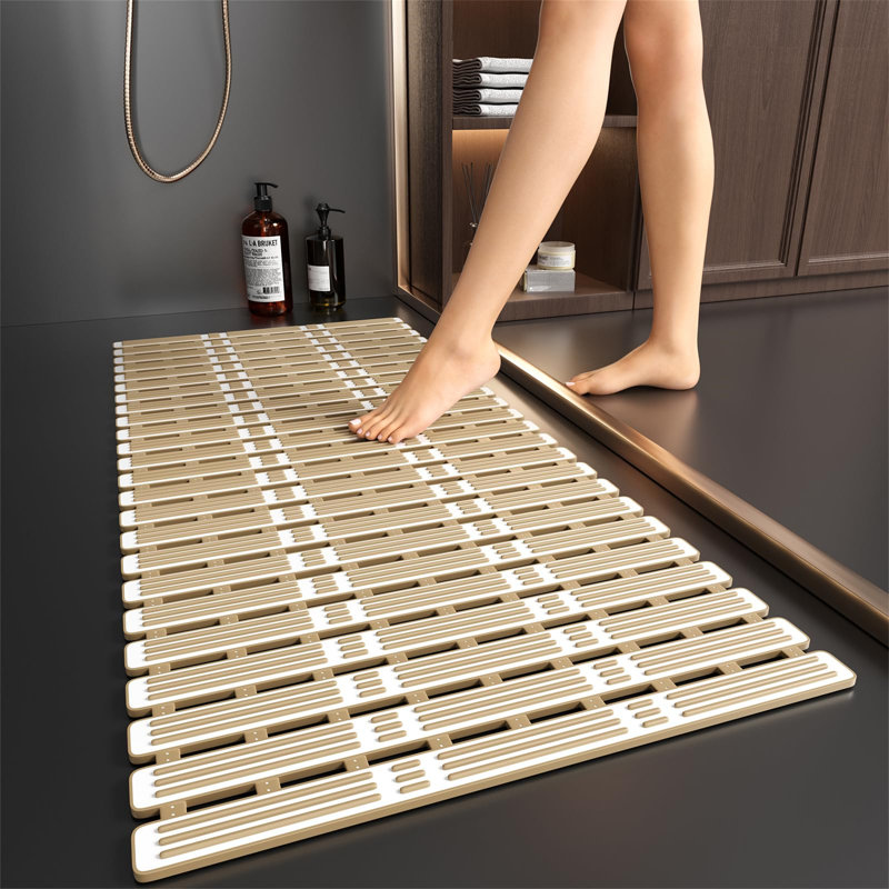 Grainger Plastic / Acrylic Non-Slip Shower Mat, Brown
