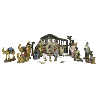 24 Piece 12" Black Life Life Nativity