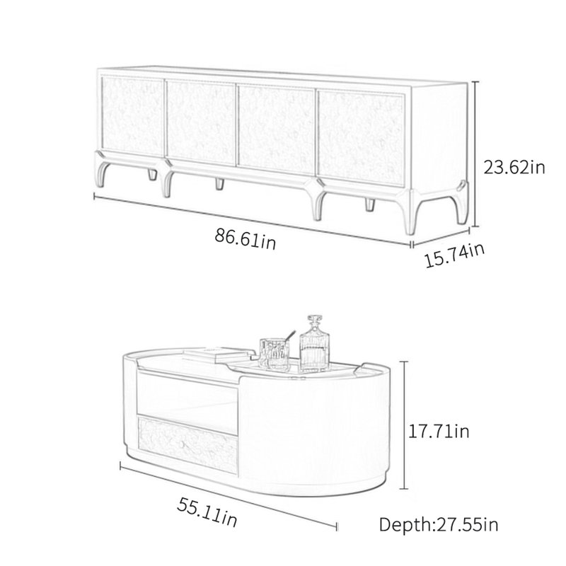 Combinaison meuble télé avec table basse