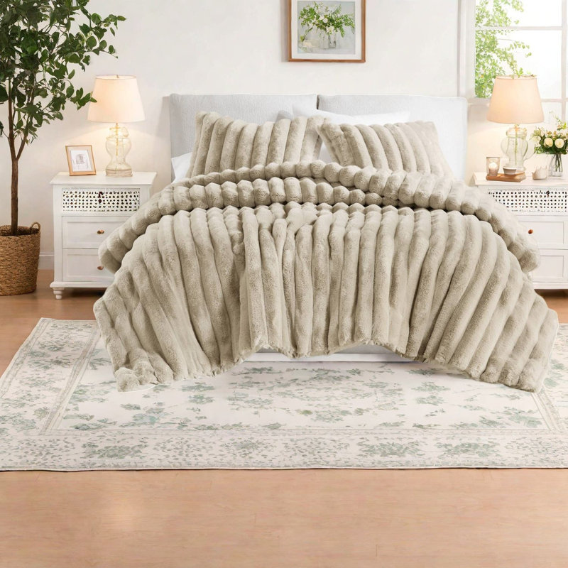 Ensembles de literie en fausse fourrure Ultrasoft, polyester grand lit, maison moderne