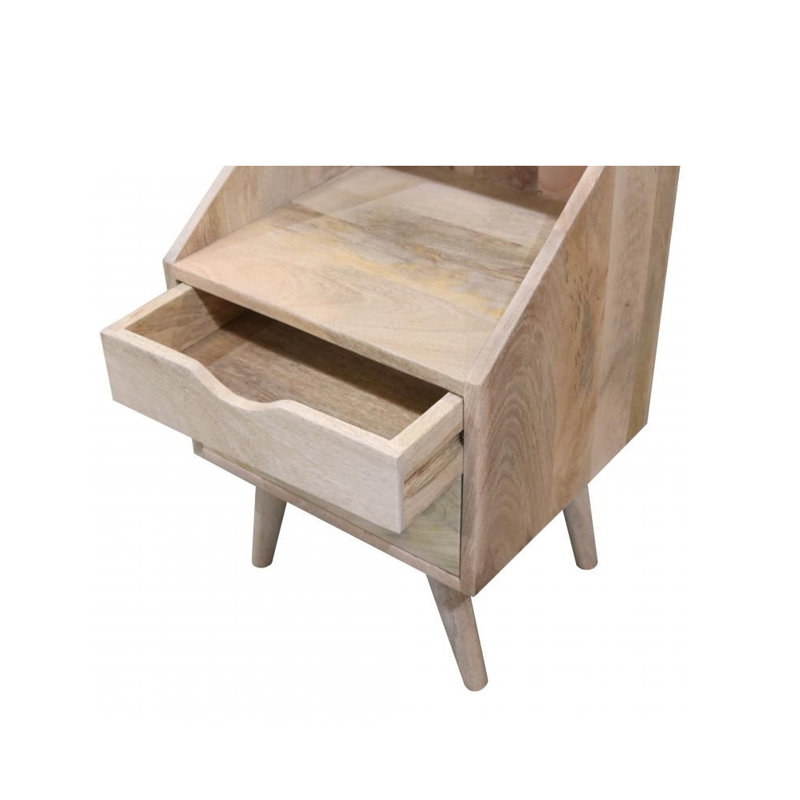 Rousseau 40cm W Solid Wood Bedside Table, Natural