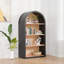 Bibliothèque arquée à 4 niveaux, bibliothèque arquée de 43 po de hauteur avec tablettes de rangement