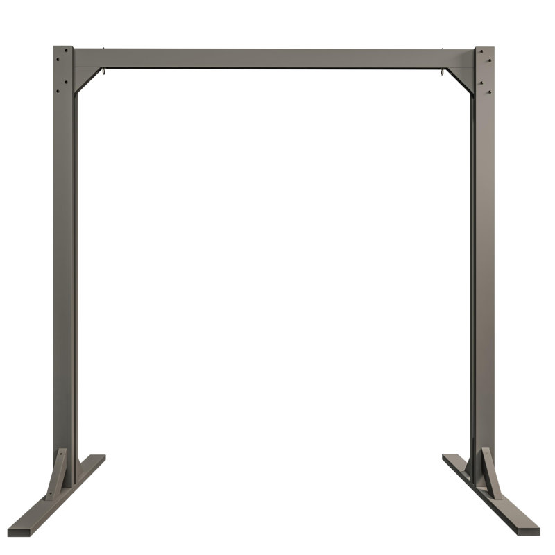 Balancelle en bois massif Reilika, Peinture gris colombe