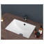 Lavabo de salle de bain rectangulaire en céramique blanche à encastrer sous plan avec trop-plein - 47 cm x 36 cm