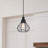 1-Light Matte Black Mini Kitchen Island Pendant