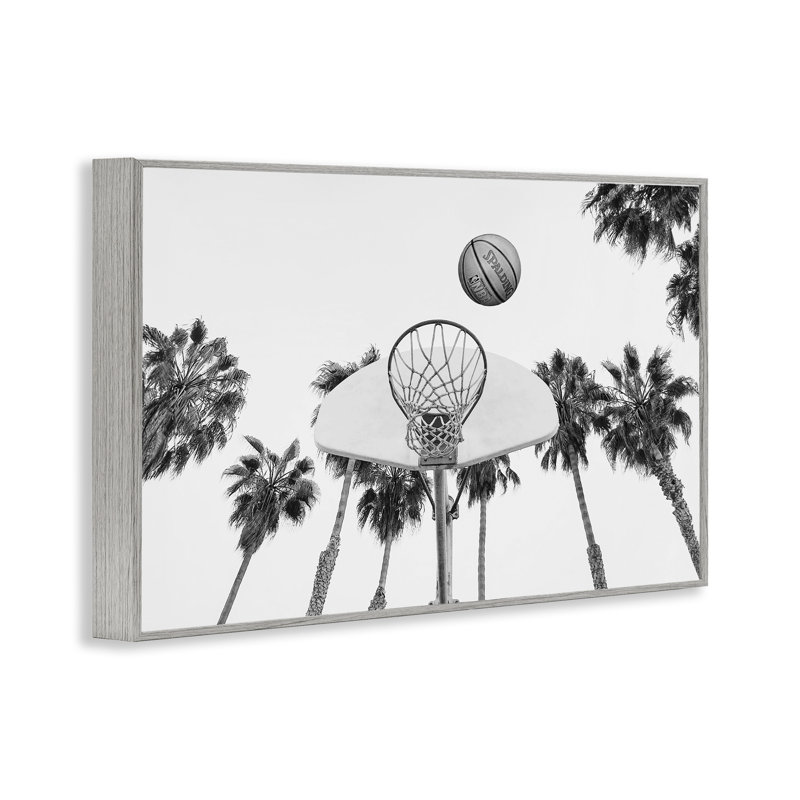 Panier de basketball avec palmiers, estampe numérique par Sissi et Seb, Estampe numérique Farmhouse, H 12 po x l 18 po