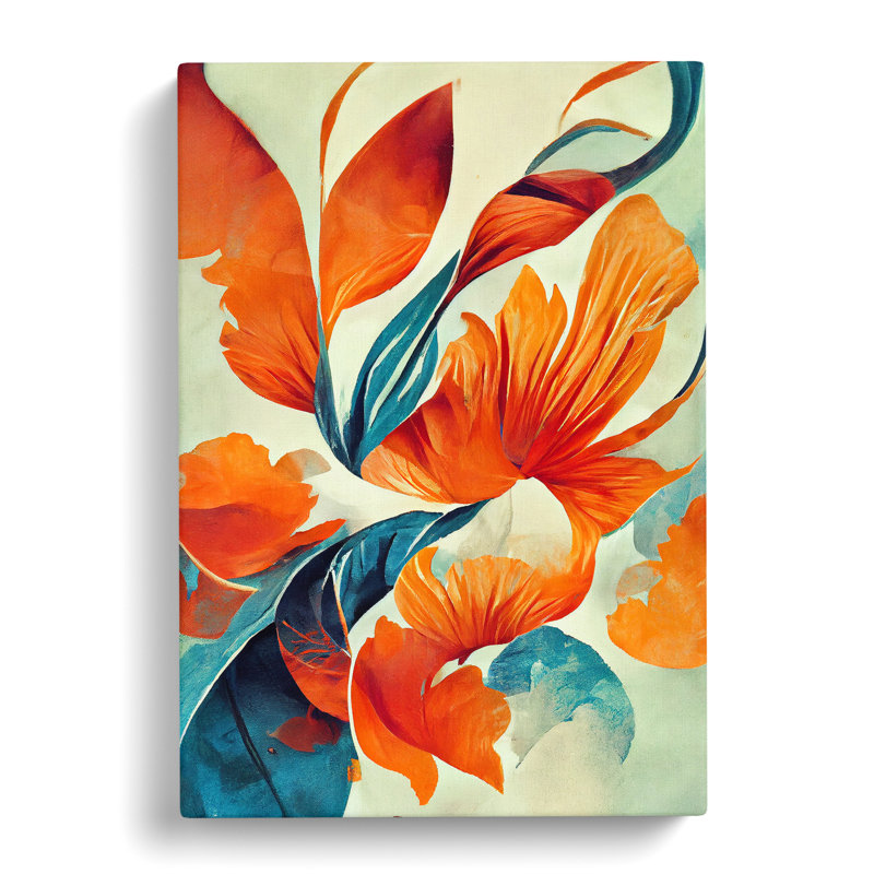 Abstract Flowers No.1 - Wrapped Canvas Print, 50cm H x 35cm W x 3cm D